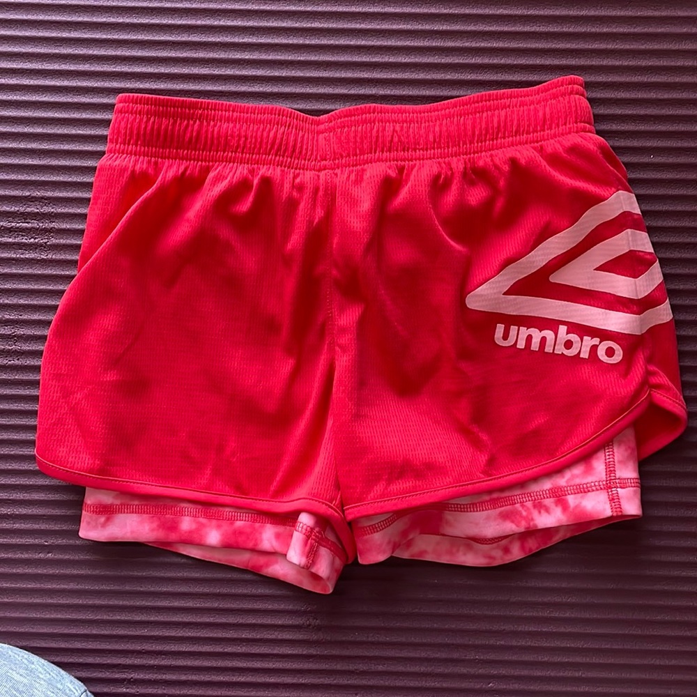 Umbro Girls Large (10-12) 2-in-1 Shorts